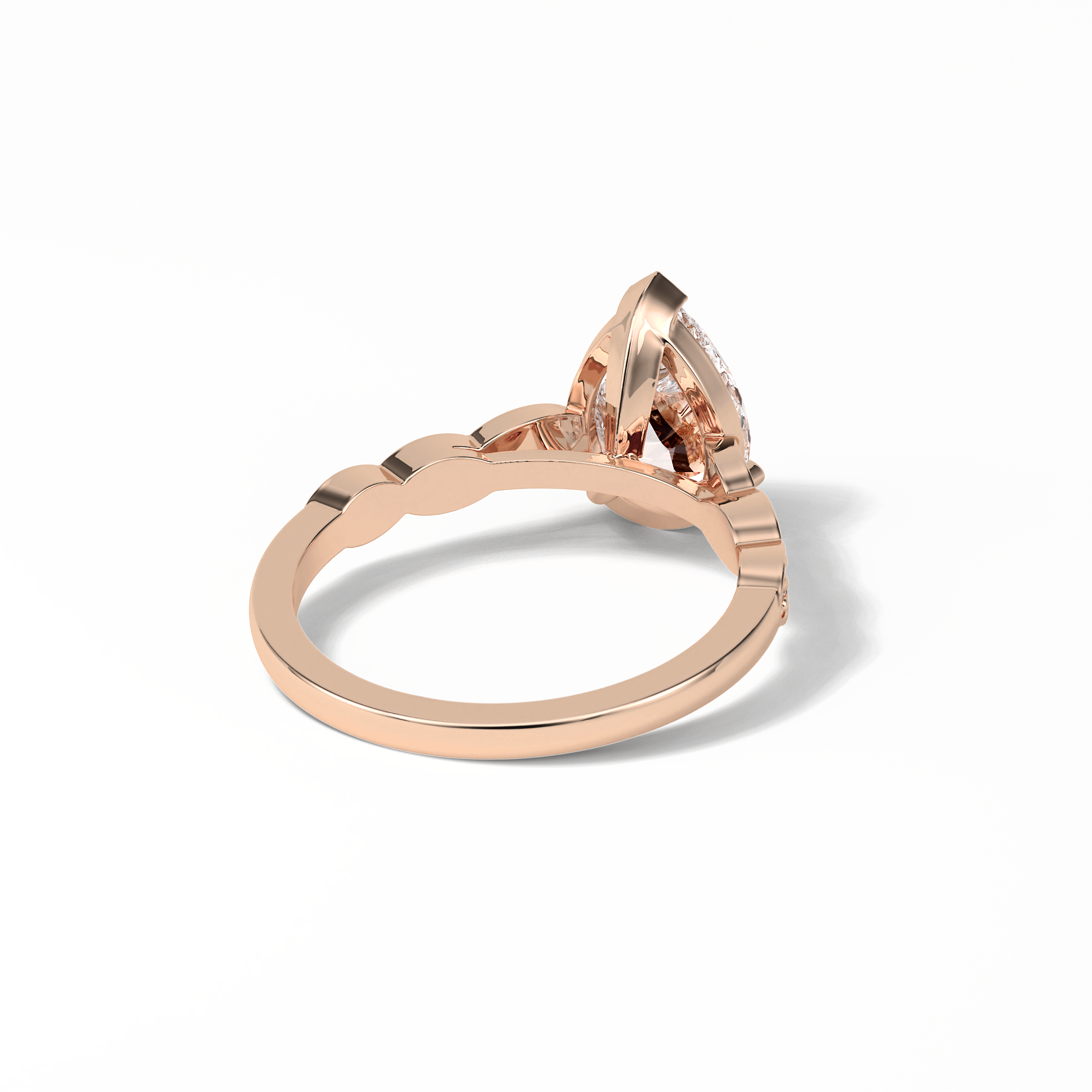 Pear Pave Lab Grown Diamond Engagement Ring