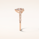 1.93 CT Pear Shaped Pave Moissanite Engagement Ring