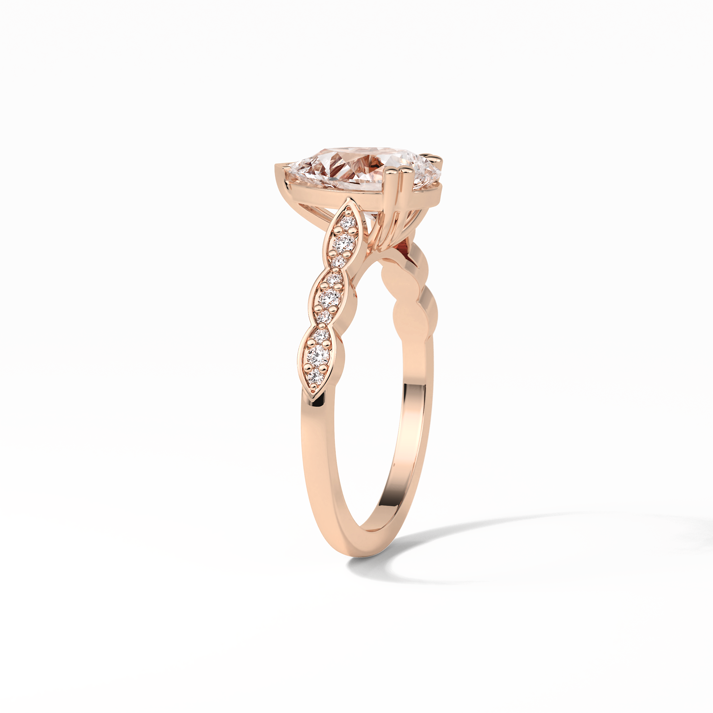 Pear Pave Lab Grown Diamond Engagement Ring