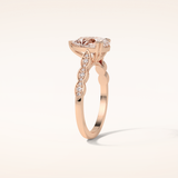 1.93 CT Pear Shaped Pave Moissanite Engagement Ring