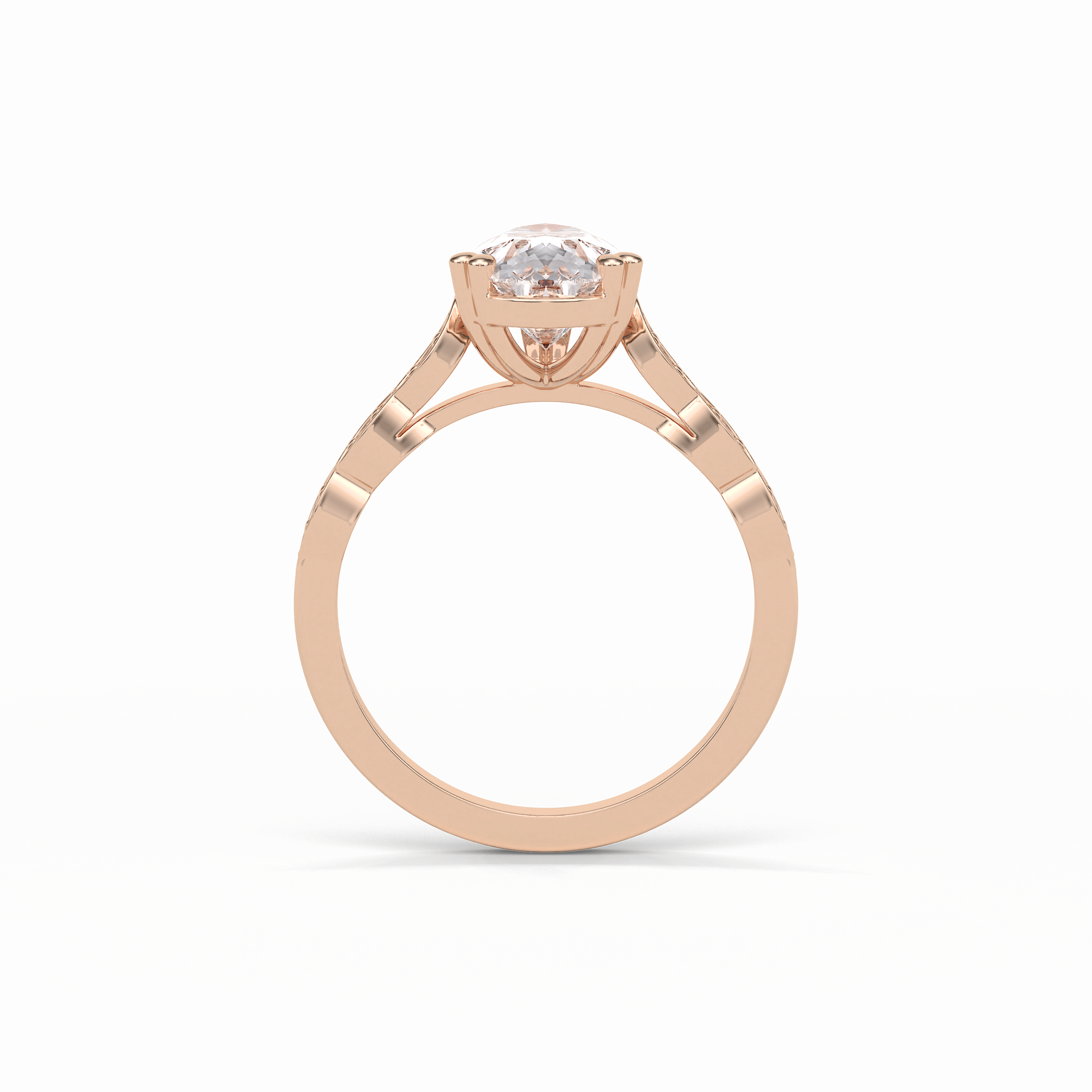 Pear Pave Lab Grown Diamond Engagement Ring