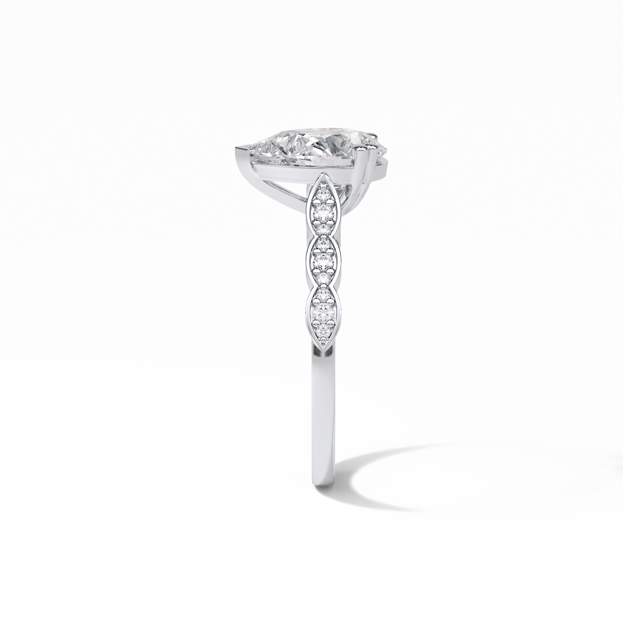 Pear Pave Lab Grown Diamond Engagement Ring
