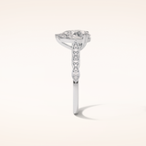 1.93 CT Pear Shaped Pave Moissanite Engagement Ring