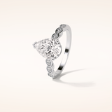 1.93 CT Pear Shaped Pave Moissanite Engagement Ring