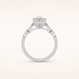 1.93 CT Pear Shaped Pave Moissanite Engagement Ring