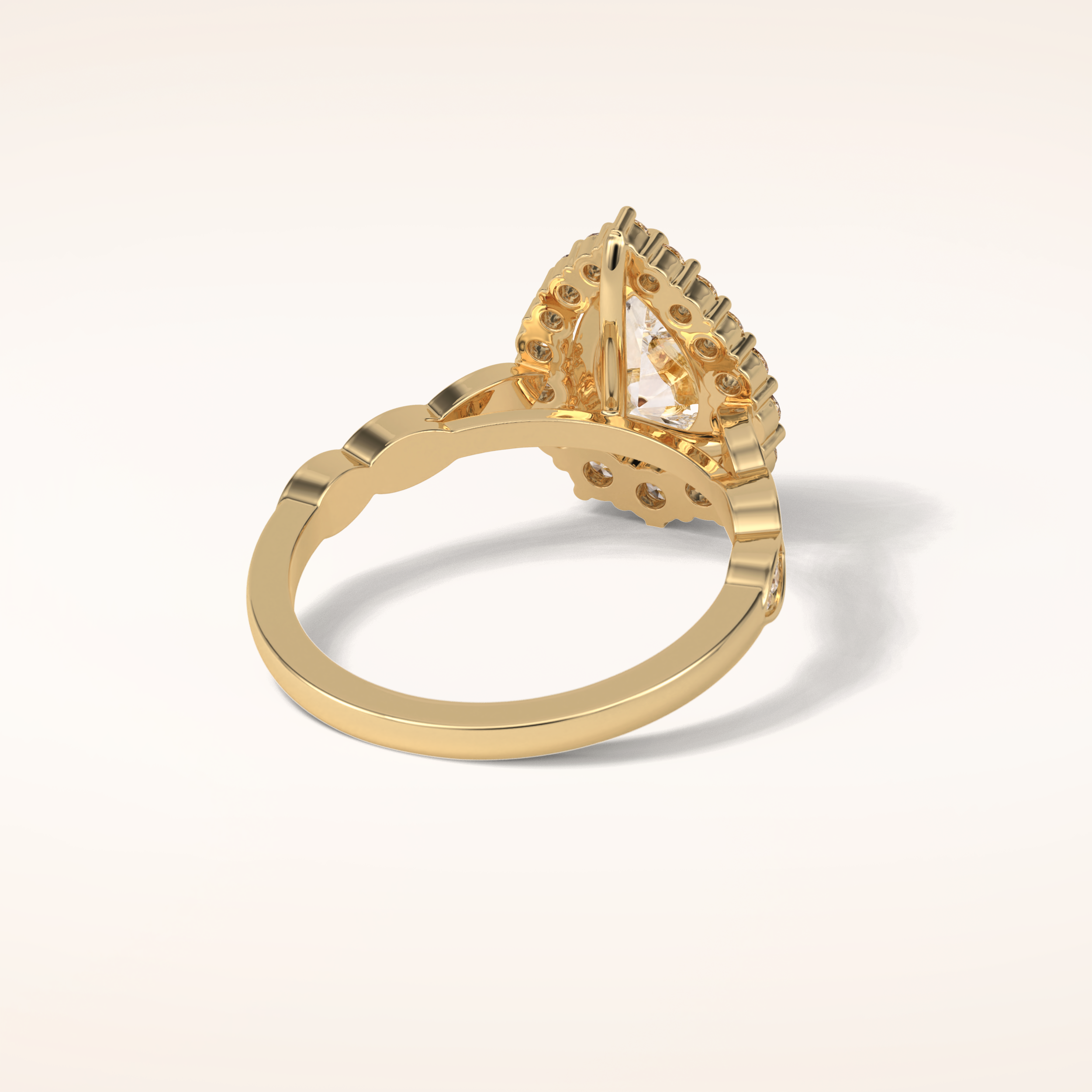 1.93 CT Pear Shaped Halo & Pave Moissanite Engagement Ring