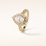 1.93 CT Pear Shaped Halo & Pave Moissanite Engagement Ring