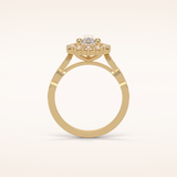 1.93 CT Pear Shaped Halo & Pave Moissanite Engagement Ring