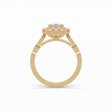 Pear Pave & Halo Lab Grown Diamond Engagement Ring