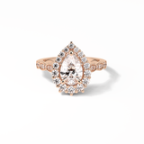 Pear Pave & Halo Lab Grown Diamond Engagement Ring