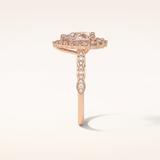 1.93 CT Pear Shaped Halo & Pave Moissanite Engagement Ring