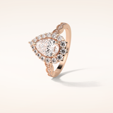1.93 CT Pear Shaped Halo & Pave Moissanite Engagement Ring