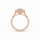 Pear Pave & Halo Lab Grown Diamond Engagement Ring