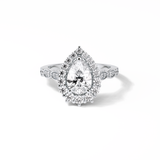 Pear Pave & Halo Lab Grown Diamond Engagement Ring