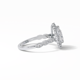 Pear Pave & Halo Lab Grown Diamond Engagement Ring