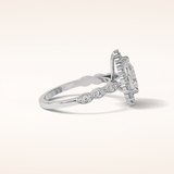 1.93 CT Pear Shaped Halo & Pave Moissanite Engagement Ring