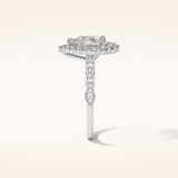 1.93 CT Pear Shaped Halo & Pave Moissanite Engagement Ring