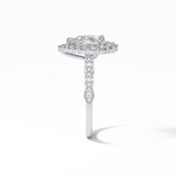 Pear Pave & Halo Lab Grown Diamond Engagement Ring