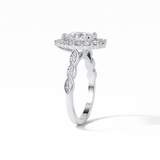 Pear Pave & Halo Lab Grown Diamond Engagement Ring