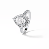 Pear Pave & Halo Lab Grown Diamond Engagement Ring
