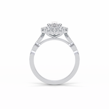 Pear Pave & Halo Lab Grown Diamond Engagement Ring