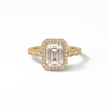 Emerald Pave & Halo Lab Grown Diamond Engagement Ring