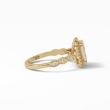 Emerald Pave & Halo Lab Grown Diamond Engagement Ring