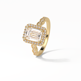 Emerald Pave & Halo Lab Grown Diamond Engagement Ring
