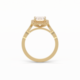 Emerald Pave & Halo Lab Grown Diamond Engagement Ring
