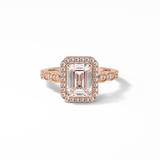 Emerald Pave & Halo Lab Grown Diamond Engagement Ring