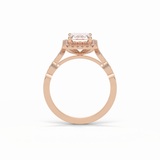 Emerald Pave & Halo Lab Grown Diamond Engagement Ring