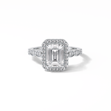 Emerald Pave & Halo Lab Grown Diamond Engagement Ring