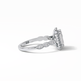 Emerald Pave & Halo Lab Grown Diamond Engagement Ring