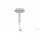 Emerald Pave & Halo Lab Grown Diamond Engagement Ring