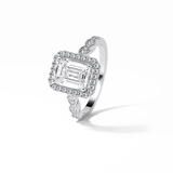 Emerald Pave & Halo Lab Grown Diamond Engagement Ring