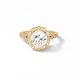 Cushion Cut Pave & Halo Lab Grown Diamond Engagement Ring