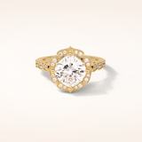 2.1 CT Cushion Shaped Halo & Pave Moissanite Engagement Ring