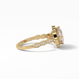Cushion Cut Pave & Halo Lab Grown Diamond Engagement Ring