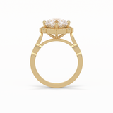 Cushion Cut Pave & Halo Lab Grown Diamond Engagement Ring