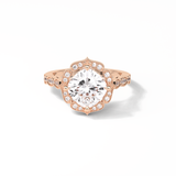 Cushion Cut Pave & Halo Lab Grown Diamond Engagement Ring
