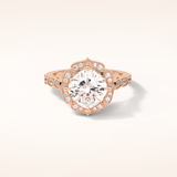 2.1 CT Cushion Shaped Halo & Pave Moissanite Engagement Ring