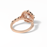 Cushion Cut Pave & Halo Lab Grown Diamond Engagement Ring