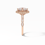 Cushion Cut Pave & Halo Lab Grown Diamond Engagement Ring