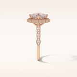 2.1 CT Cushion Shaped Halo & Pave Moissanite Engagement Ring