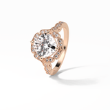 Cushion Cut Pave & Halo Lab Grown Diamond Engagement Ring