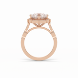 Cushion Cut Pave & Halo Lab Grown Diamond Engagement Ring