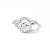 Cushion Cut Pave & Halo Lab Grown Diamond Engagement Ring