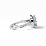 Cushion Cut Pave & Halo Lab Grown Diamond Engagement Ring