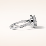 2.1 CT Cushion Shaped Halo & Pave Moissanite Engagement Ring