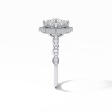 Cushion Cut Pave & Halo Lab Grown Diamond Engagement Ring